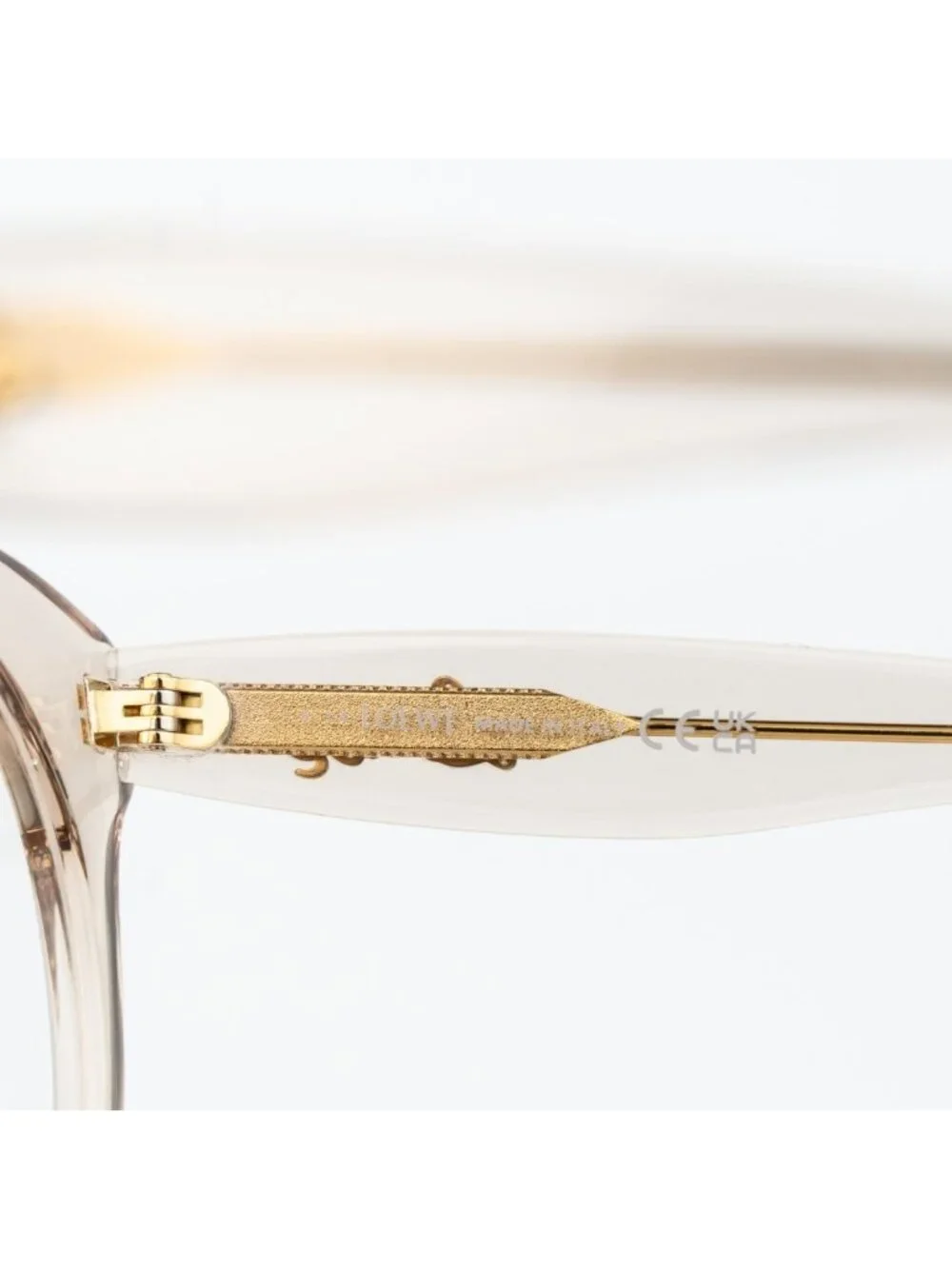 Loewe Women Eyeglasses Beige Demo Round LW50074F CURVY 057 NEW AUTHENTIC